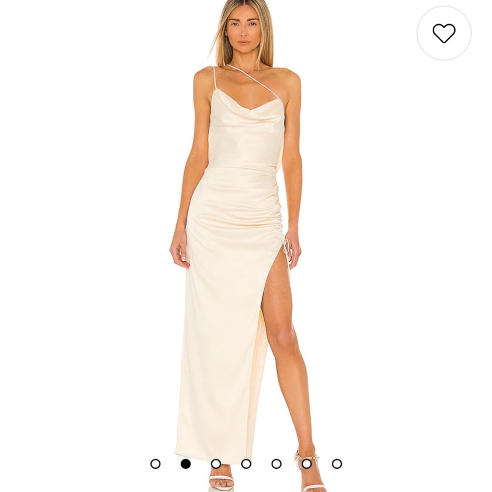 Lovers and Friends | NEW Maegan Satin Asymmetrical Formal Gown Champagne Size S